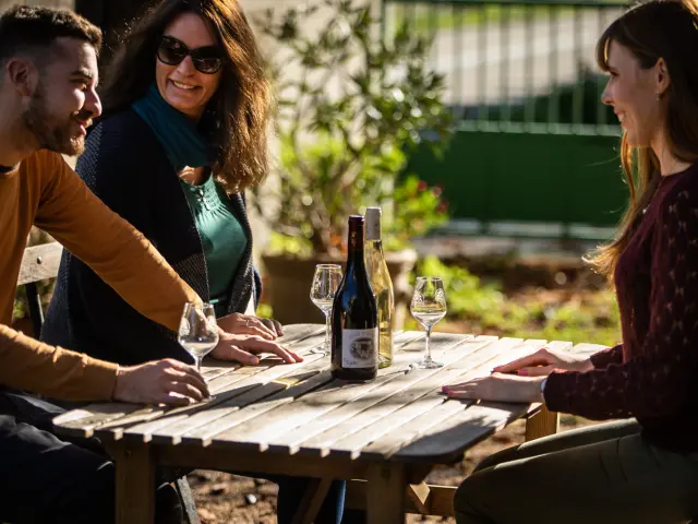 Dégustation Vin d'un groupe d'amis