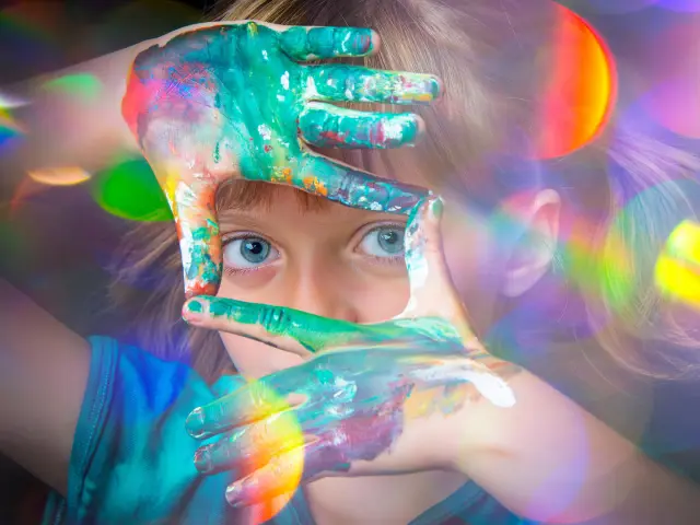 Little girl with blue eyes